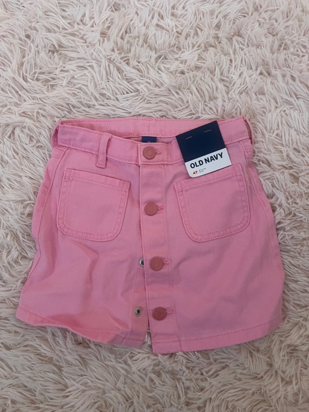 Old Navy Bubblegum Pink Button-Front Mini Skirt